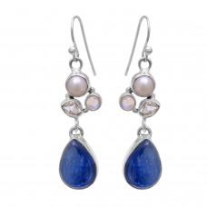 Sterling silver kyanite pear gemstone earring 